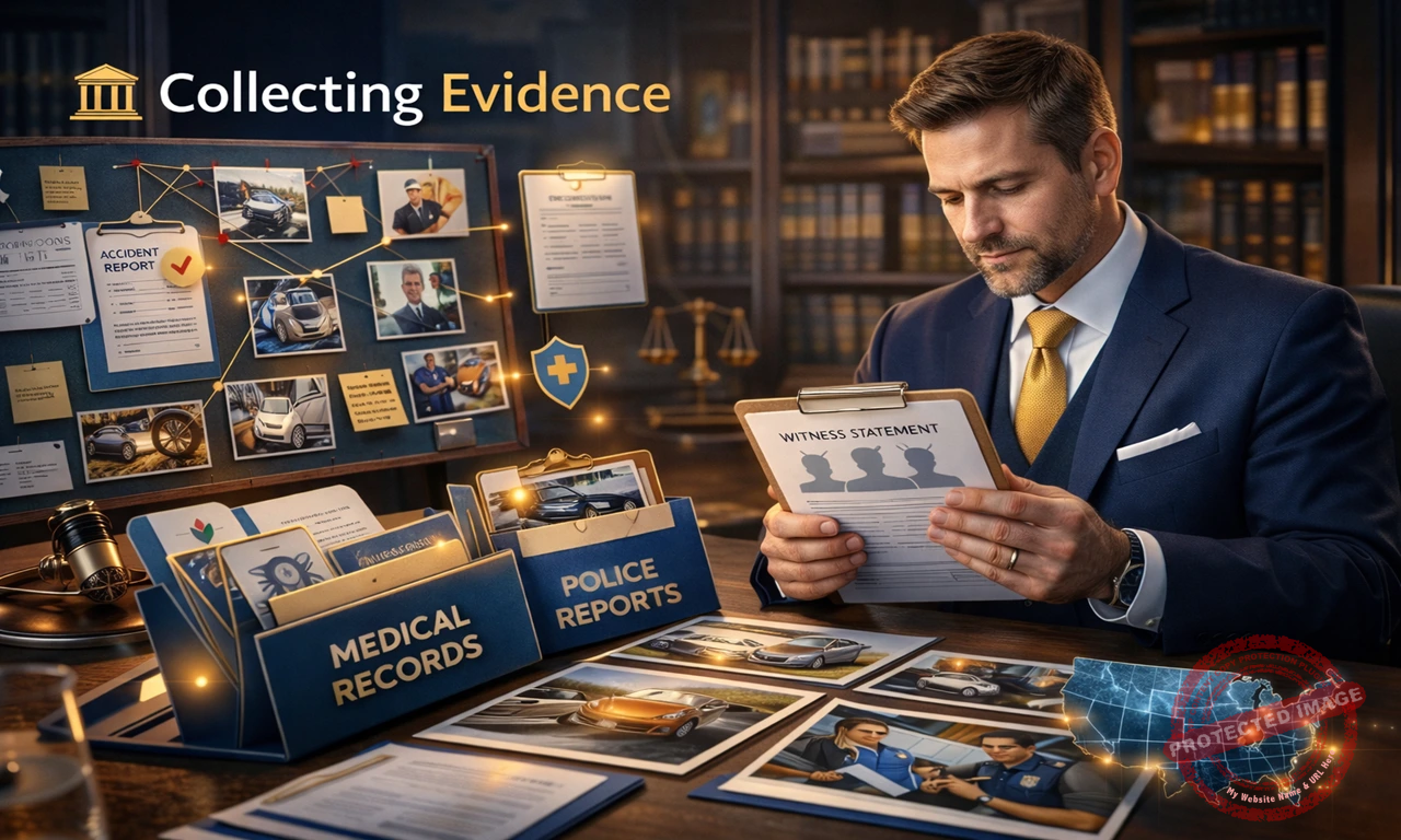 Injury Claim Attorney collecting evidence for personal injury case