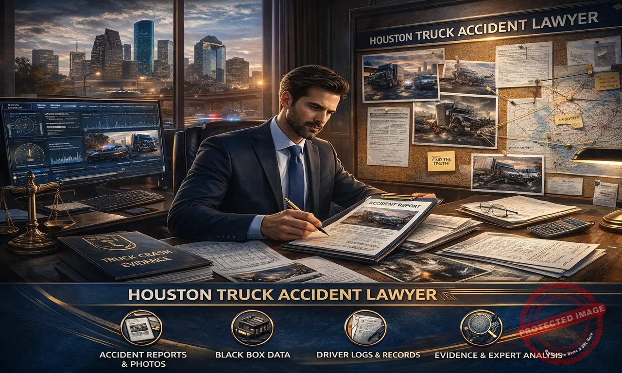 Houston truck accident lawyer investigating trucking injury evidence