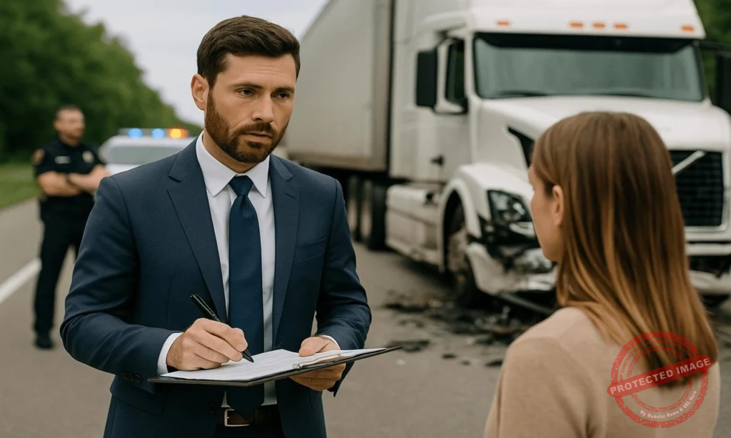 Truck accident attorney discussing a truck crash injury claim