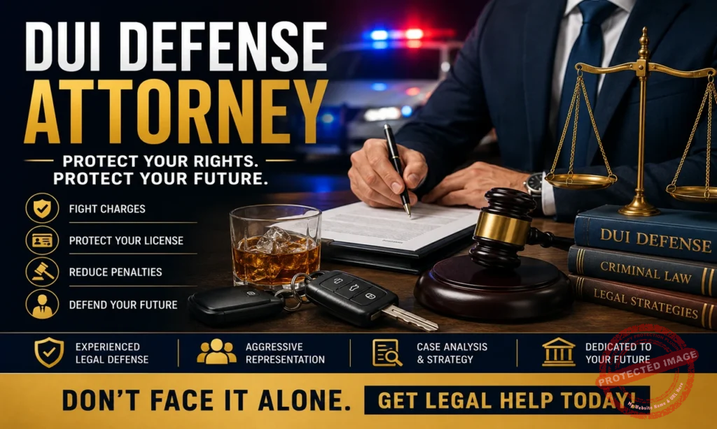 DUI defense attorney helping drivers fight charges and protect legal rights in court