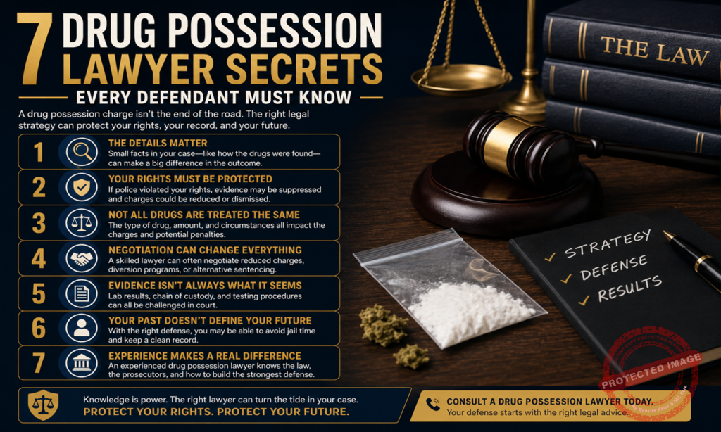 Drug possession lawyer helping defendants protect legal rights and fight criminal charges in court