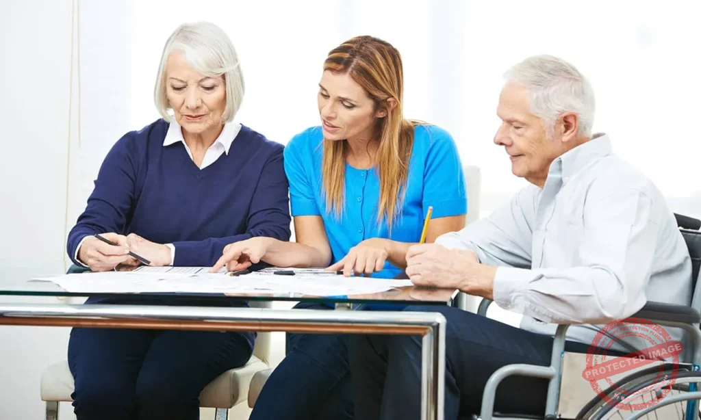 Living will attorney reviewing healthcare directive and medical planning documents